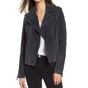 BCBGeneration Peplum Suede Moto Jacket